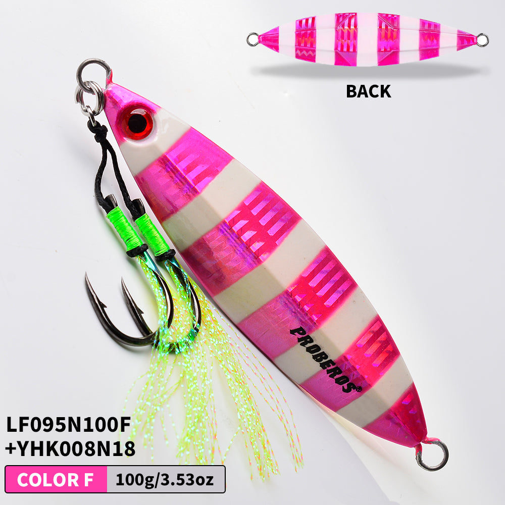 KATYUSHA  80g-100g-120g Glowing Sea Fishing Lure with Assist Hook  Seawater Jigging Long Throw Metal Lure  Lure Boat Fishing Bait