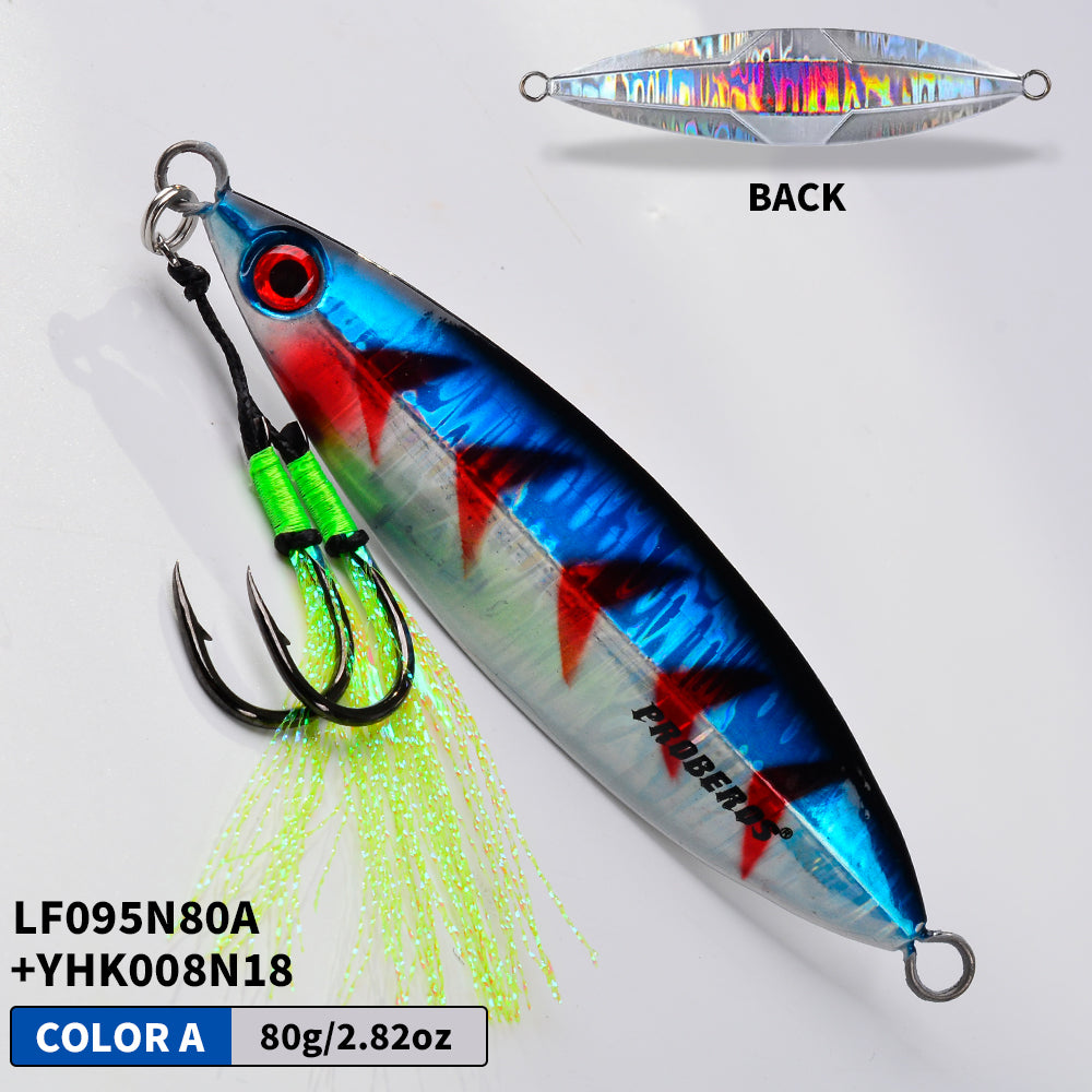 KATYUSHA  80g-100g-120g Glowing Sea Fishing Lure with Assist Hook  Seawater Jigging Long Throw Metal Lure  Lure Boat Fishing Bait