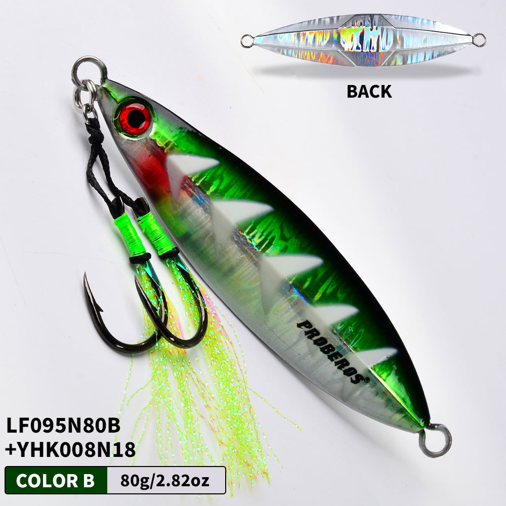 KATYUSHA  80g-100g-120g Glowing Sea Fishing Lure with Assist Hook  Seawater Jigging Long Throw Metal Lure  Lure Boat Fishing Bait