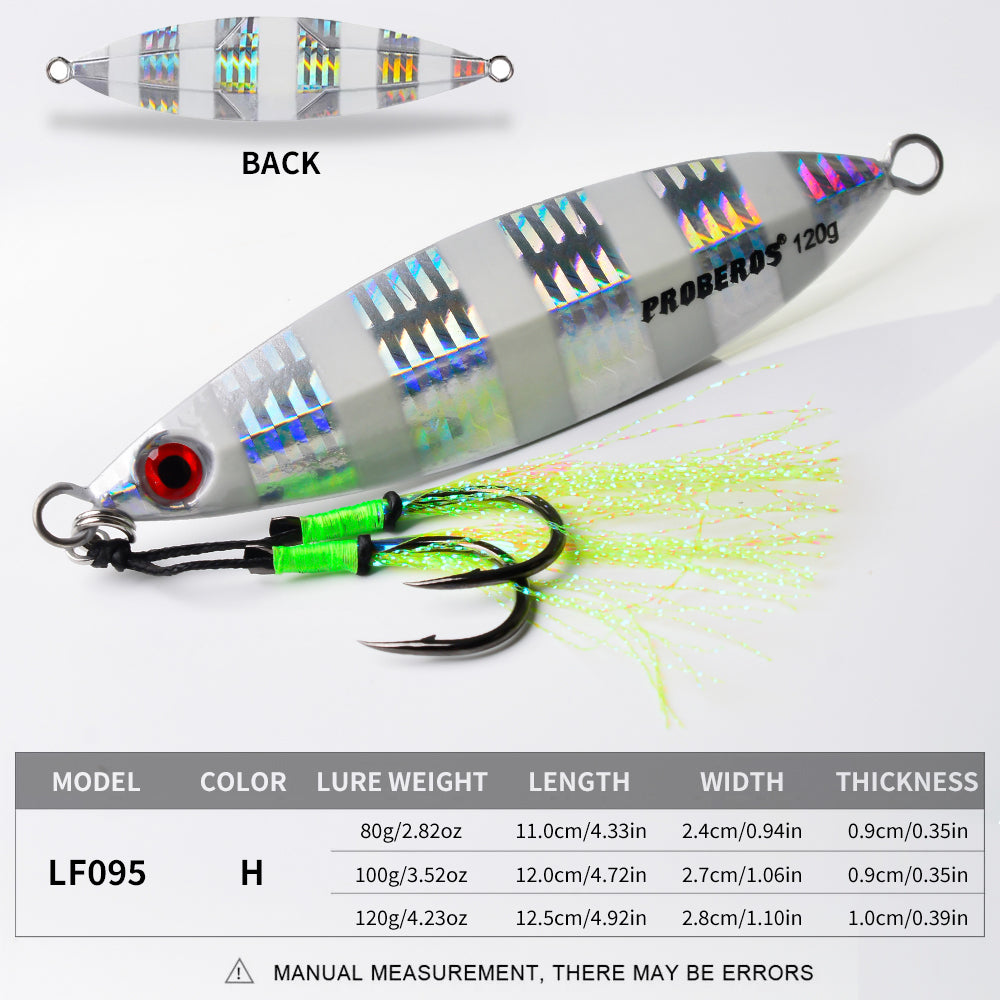 KATYUSHA  80g-100g-120g Glowing Sea Fishing Lure with Assist Hook  Seawater Jigging Long Throw Metal Lure  Lure Boat Fishing Bait