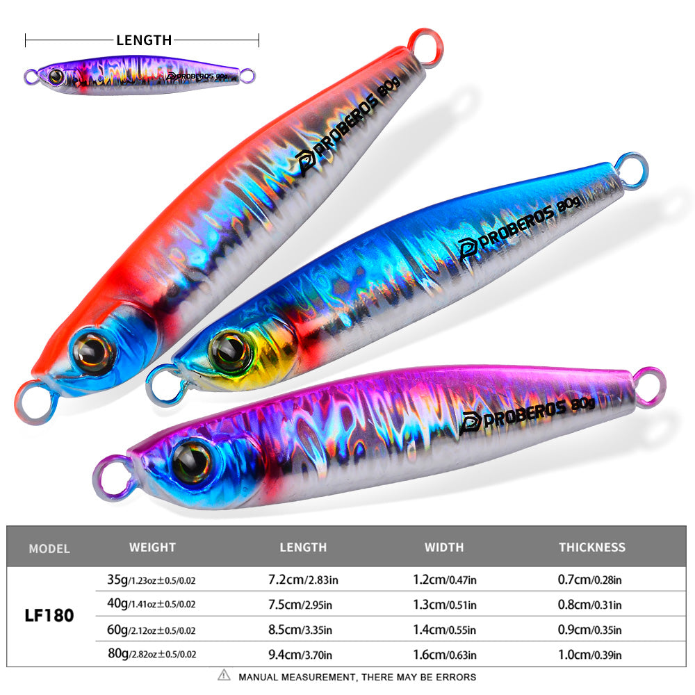 KATYUSHA Metal Jig Lure, 35g-80g, Multi-Color Holographic Fish Design&nbsp;Saltwater Vertical Jigging Bait, Realistic 3D Eye Finish