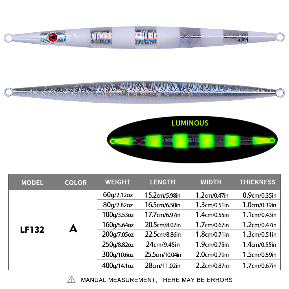 KATYUSHA   160G-200G-250G-300G-400G Glowing Sea Fishing Lure Long Throw Metal Lure Boat Fishing Bait Seawater Jigging Lure