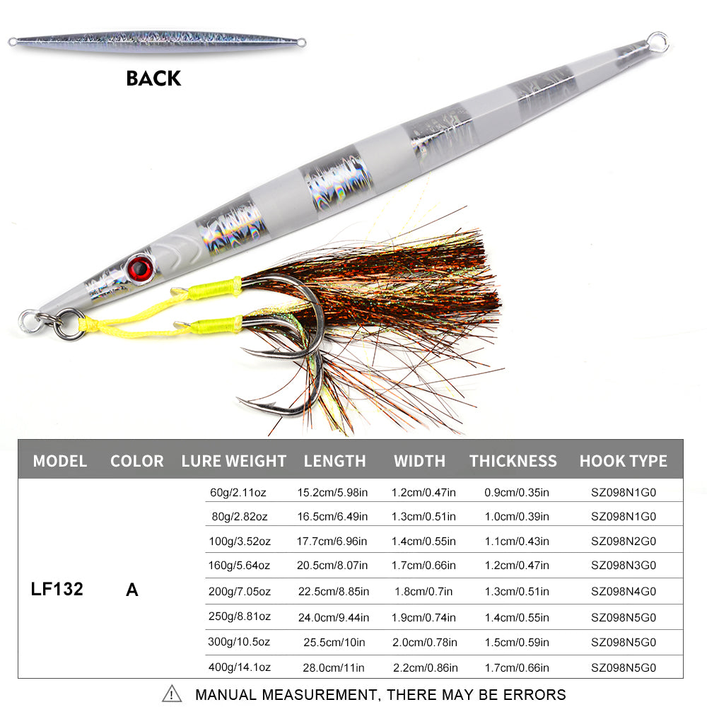 KATYUSHA   160G-200G-250G-300G-400G Glowing Sea Fishing Lure Long Throw Metal Lure Boat Fishing Bait Seawater Jigging Lure£¨ with Assist Hook£©