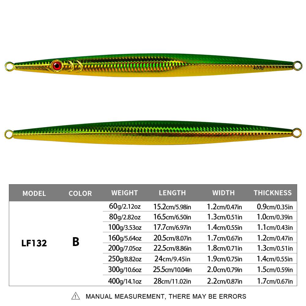 KATYUSHA   160G-200G-250G-300G-400G Glowing Sea Fishing Lure Long Throw Metal Lure Boat Fishing Bait Seawater Jigging Lure
