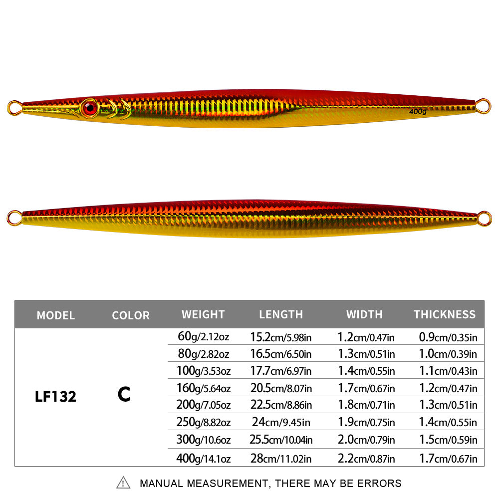 KATYUSHA   160G-200G-250G-300G-400G Glowing Sea Fishing Lure Long Throw Metal Lure Boat Fishing Bait Seawater Jigging Lure