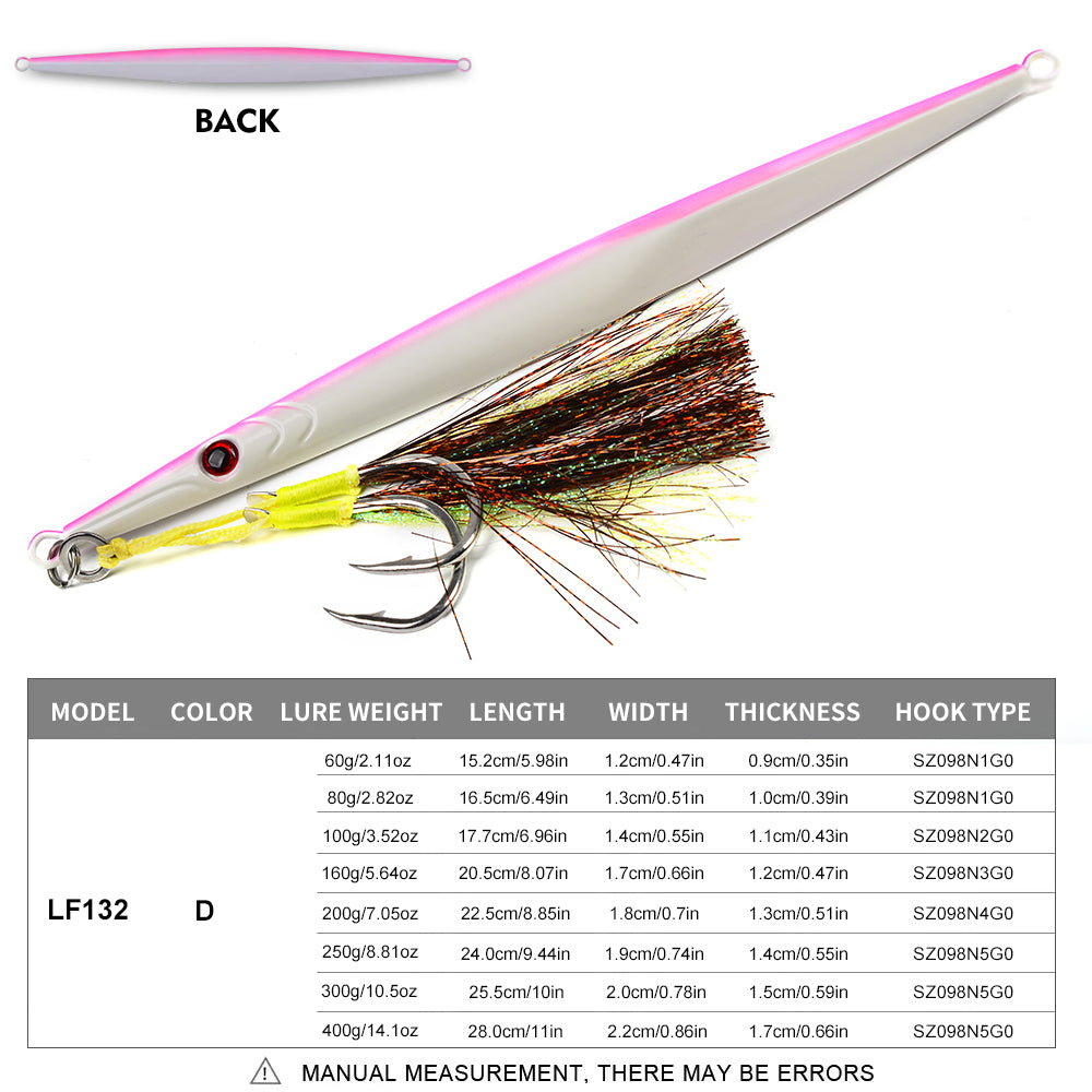 KATYUSHA   160G-200G-250G-300G-400G Glowing Sea Fishing Lure Long Throw Metal Lure Boat Fishing Bait Seawater Jigging Lure£¨ with Assist Hook£©