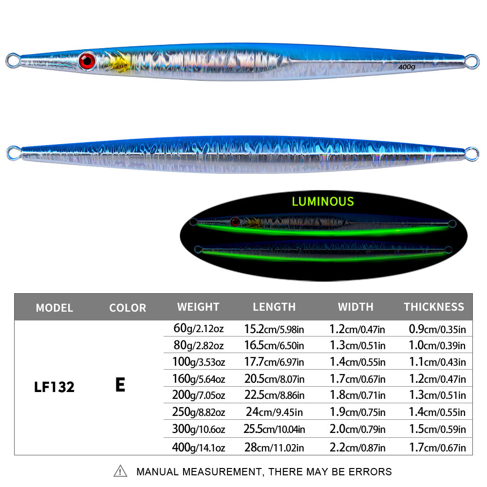 KATYUSHA   160G-200G-250G-300G-400G Glowing Sea Fishing Lure Long Throw Metal Lure Boat Fishing Bait Seawater Jigging Lure