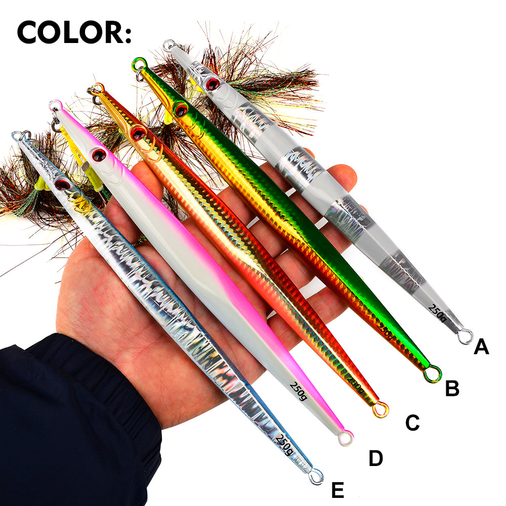 KATYUSHA   160G-200G-250G-300G-400G Glowing Sea Fishing Lure Long Throw Metal Lure Boat Fishing Bait Seawater Jigging Lure£¨ with Assist Hook£©
