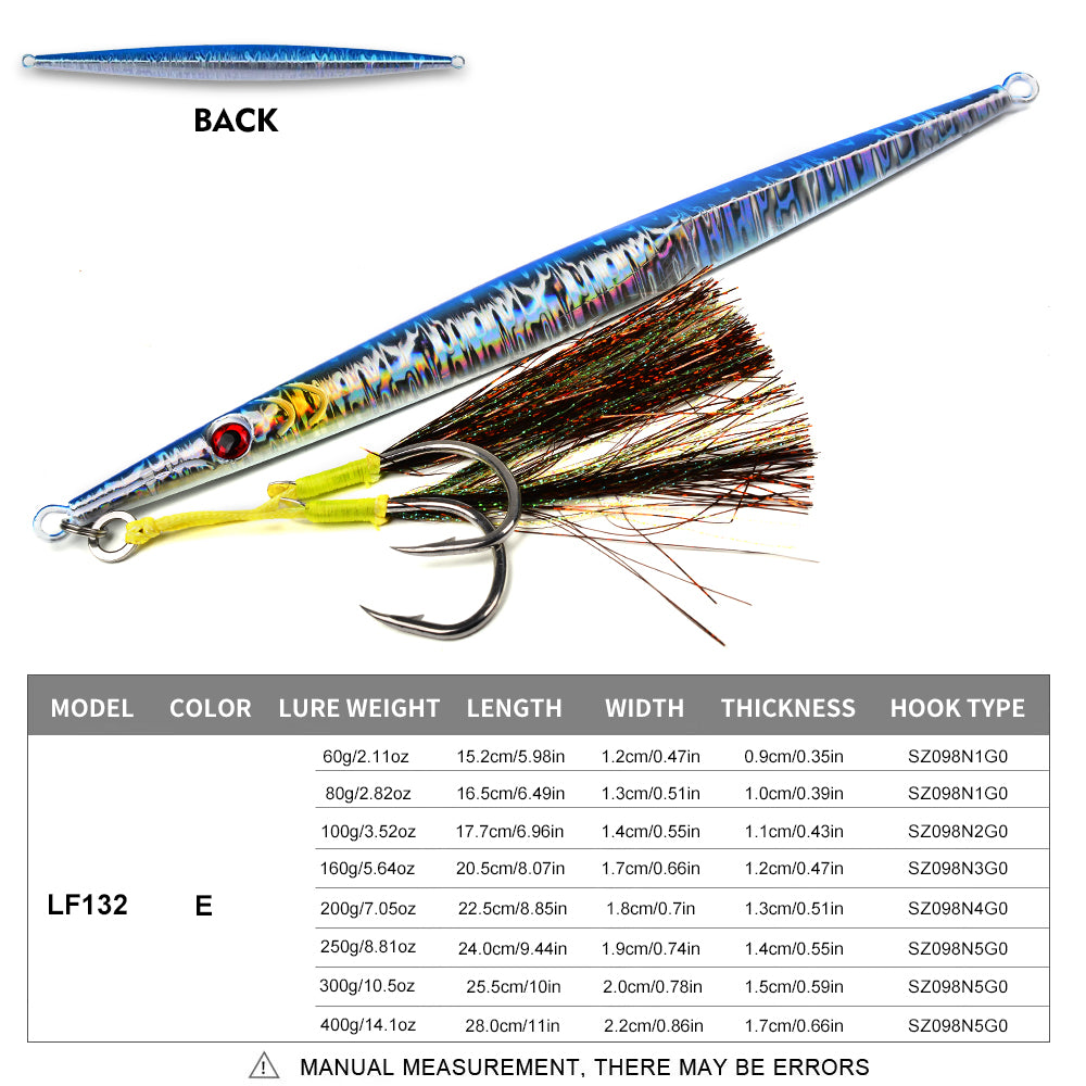 KATYUSHA   160G-200G-250G-300G-400G Glowing Sea Fishing Lure Long Throw Metal Lure Boat Fishing Bait Seawater Jigging Lure£¨ with Assist Hook£©