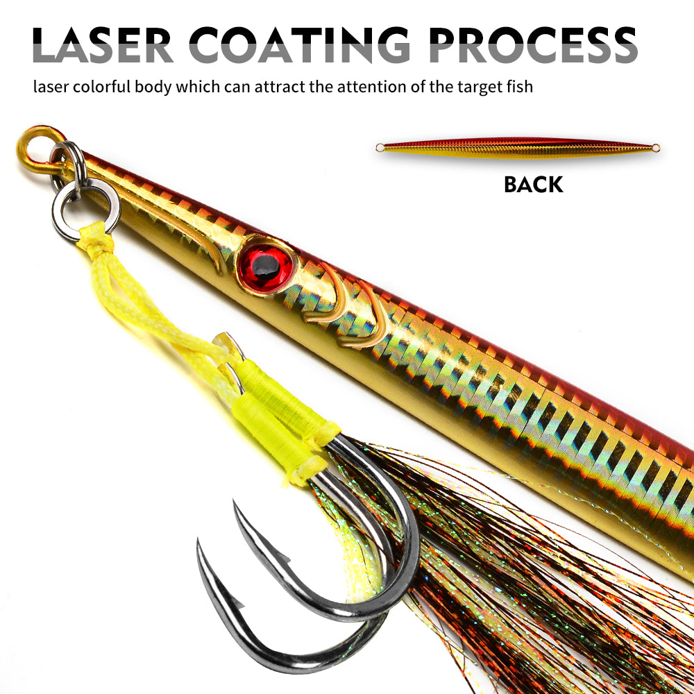 KATYUSHA   160G-200G-250G-300G-400G Glowing Sea Fishing Lure Long Throw Metal Lure Boat Fishing Bait Seawater Jigging Lure£¨ with Assist Hook£©