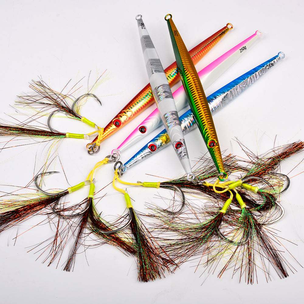 KATYUSHA   160G-200G-250G-300G-400G Glowing Sea Fishing Lure Long Throw Metal Lure Boat Fishing Bait Seawater Jigging Lure£¨ with Assist Hook£©