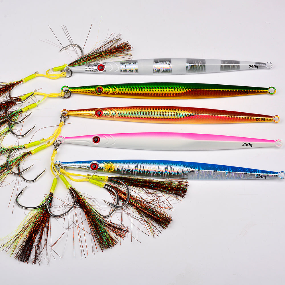 KATYUSHA   160G-200G-250G-300G-400G Glowing Sea Fishing Lure Long Throw Metal Lure Boat Fishing Bait Seawater Jigging Lure£¨ with Assist Hook£©