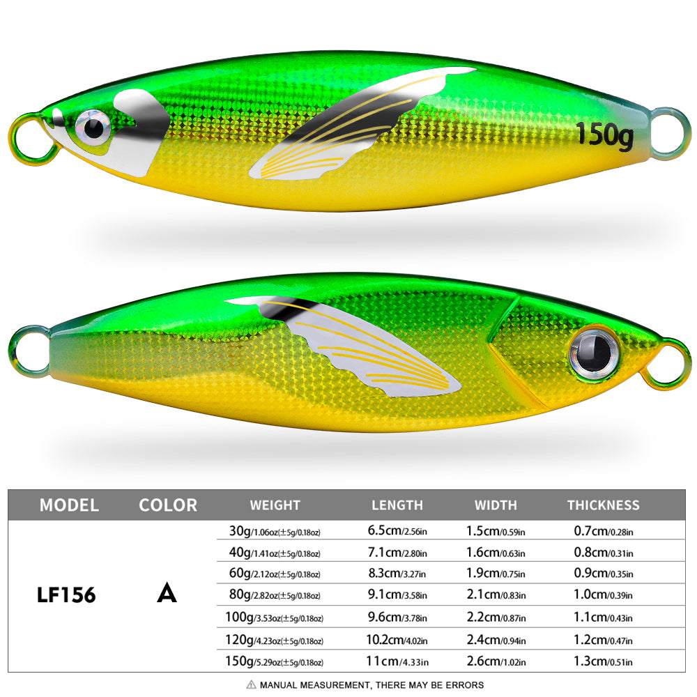 KATYUSHA Saltwater Vertical Jigging Bait, Lifelike Wing Design Metal Jig Lure, 30g-150g, 6 Colors