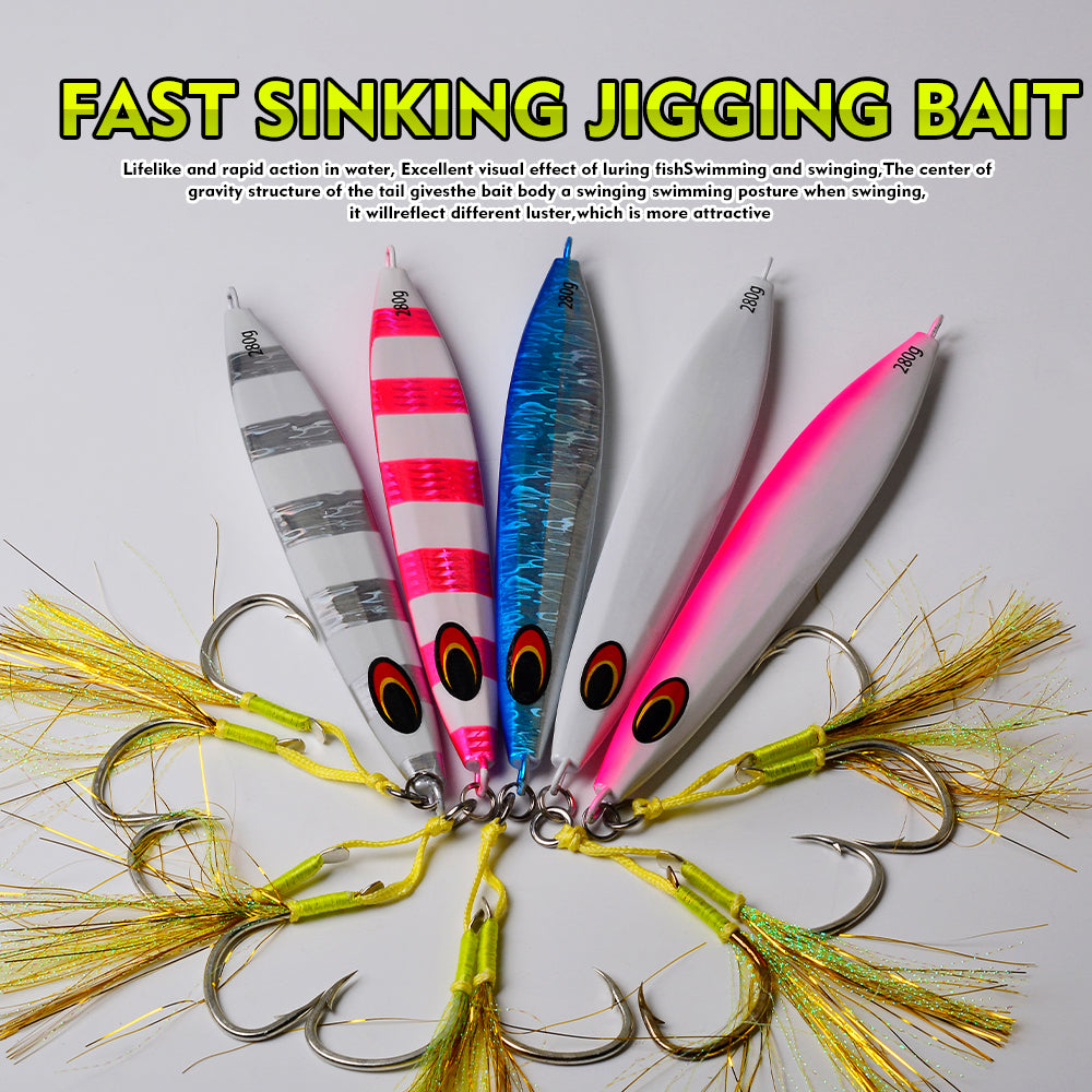 KATUYSHA  Metal Jig Fishing Lure Swimbait Spinner Sea Tackle Kit Pesca Artificial Bait Cast 3D Laser Wobbler Pike Spoon Carp Hook（ with Assist Hook）