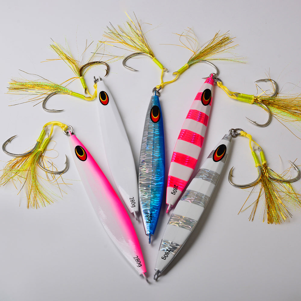 KATUYSHA  Metal Jig Fishing Lure Swimbait Spinner Sea Tackle Kit Pesca Artificial Bait Cast 3D Laser Wobbler Pike Spoon Carp Hook（ with Assist Hook）