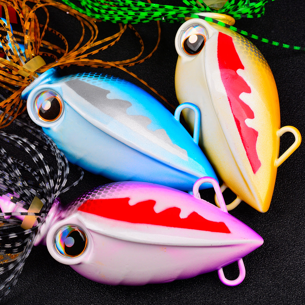 KATYUSHA Octopus Metal Jig Lure, 40g-200g, with Silicone Skirt Saltwater Slow Pitch Jigging Bait, Realistic Squid Design