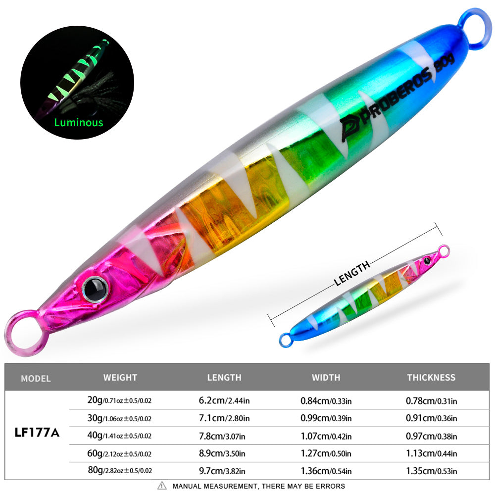 KATUYSHA Metal Jig Lure, 20g-80g, Multi-Color Holographic Fish Design. Saltwater Vertical Jigging Bait, 3D Eye &amp; Scale Pattern