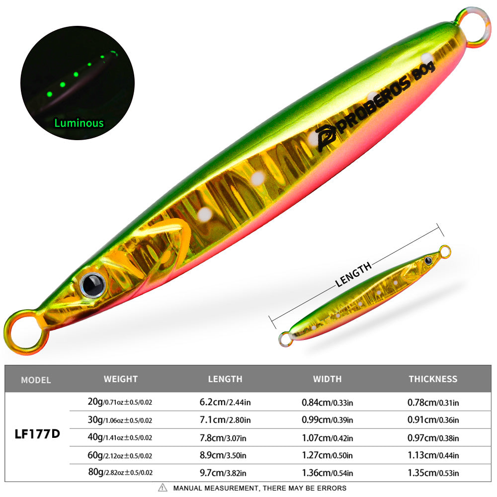 KATUYSHA Metal Jig Lure, 20g-80g, Multi-Color Holographic Fish Design. Saltwater Vertical Jigging Bait, 3D Eye &amp; Scale Pattern