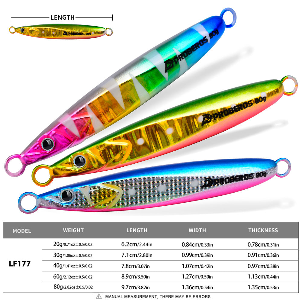 KATUYSHA Metal Jig Lure, 20g-80g, Multi-Color Holographic Fish Design. Saltwater Vertical Jigging Bait, 3D Eye &amp; Scale Pattern