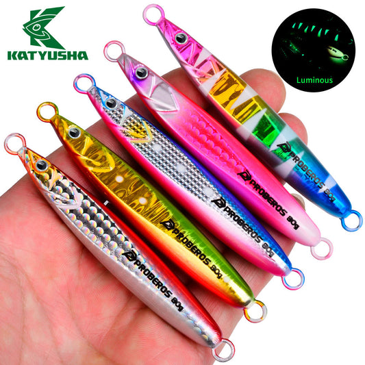 KATUYSHA Metal Jig Lure, 20g-80g, Multi-Color Holographic Fish Design. Saltwater Vertical Jigging Bait, 3D Eye &amp; Scale Pattern