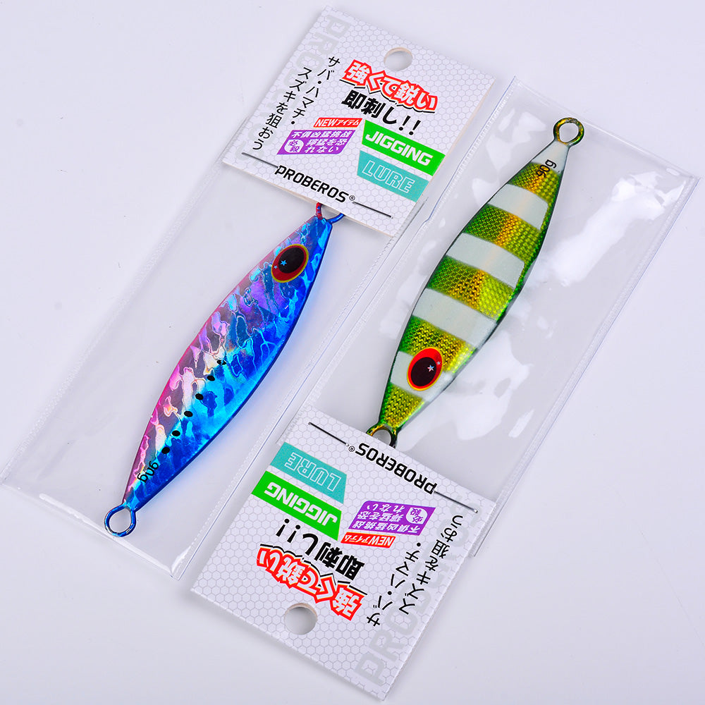 KATYUSHA Metal Jig Lure, 30g-90g, Multi-Color Holographic Design Saltwater Vertical Jigging Bait with 3D Eye