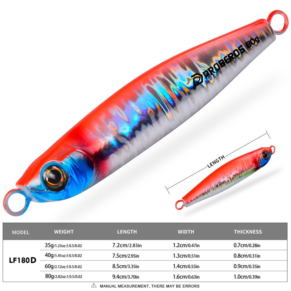 KATYUSHA Metal Jig Lure, 35g-80g, Multi-Color Holographic Fish Design&nbsp;Saltwater Vertical Jigging Bait, Realistic 3D Eye Finish