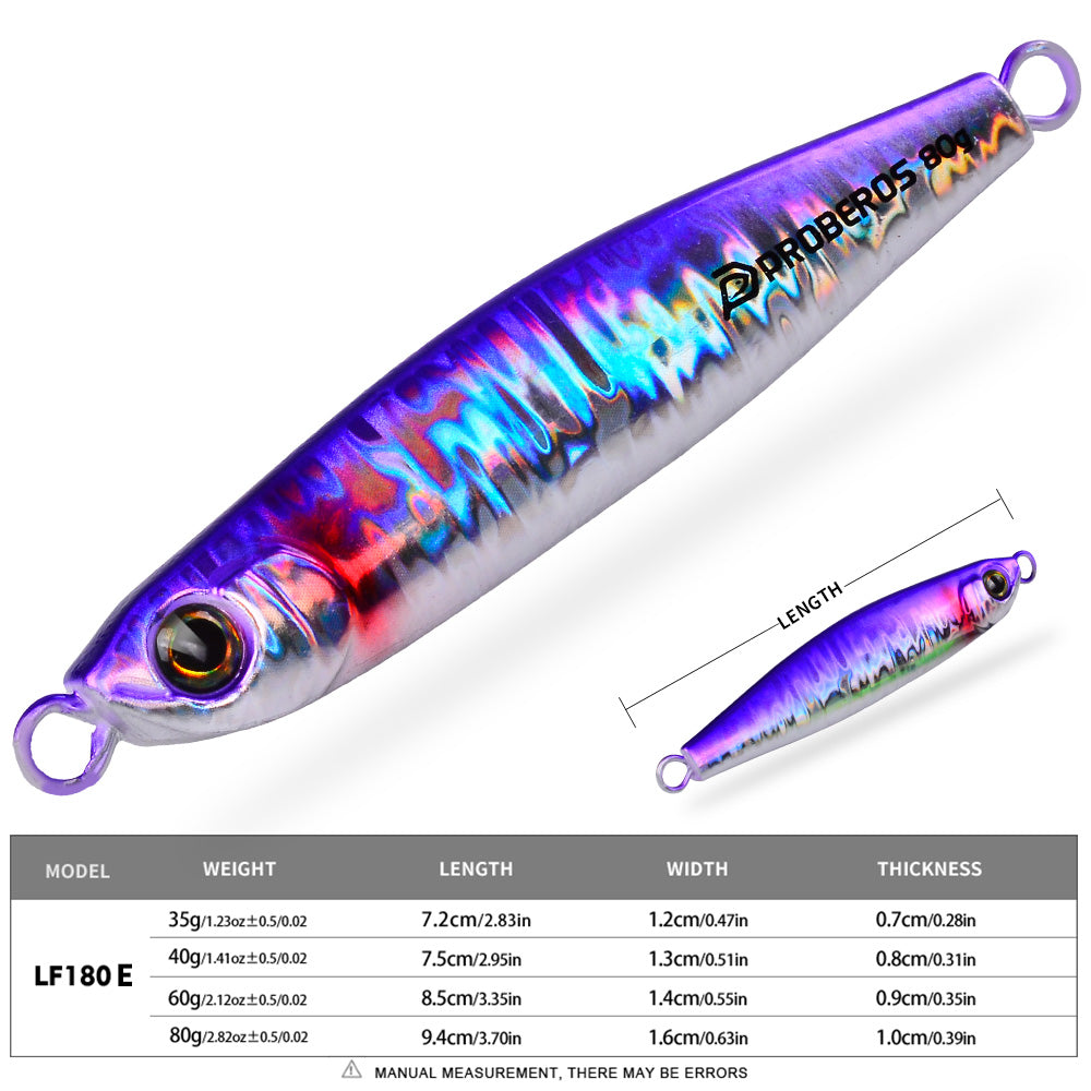 KATYUSHA Metal Jig Lure, 35g-80g, Multi-Color Holographic Fish Design&nbsp;Saltwater Vertical Jigging Bait, Realistic 3D Eye Finish