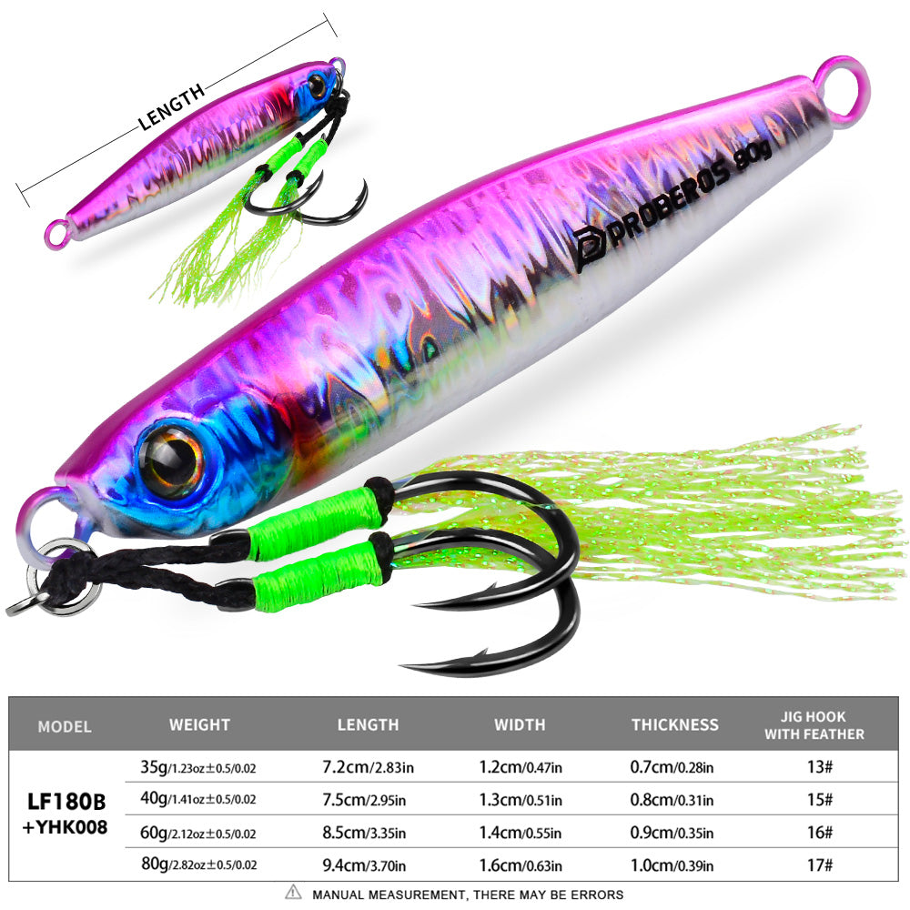 KATYUSHA Metal Jig Lure, 35g-80g, Multi-Color Holographic Fish Design&nbsp;Saltwater Vertical Jigging Bait, Realistic 3D Eye Finish£¨£©