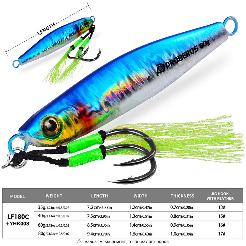 KATYUSHA Metal Jig Lure, 35g-80g, Multi-Color Holographic Fish Design&nbsp;Saltwater Vertical Jigging Bait, Realistic 3D Eye Finish£¨£©