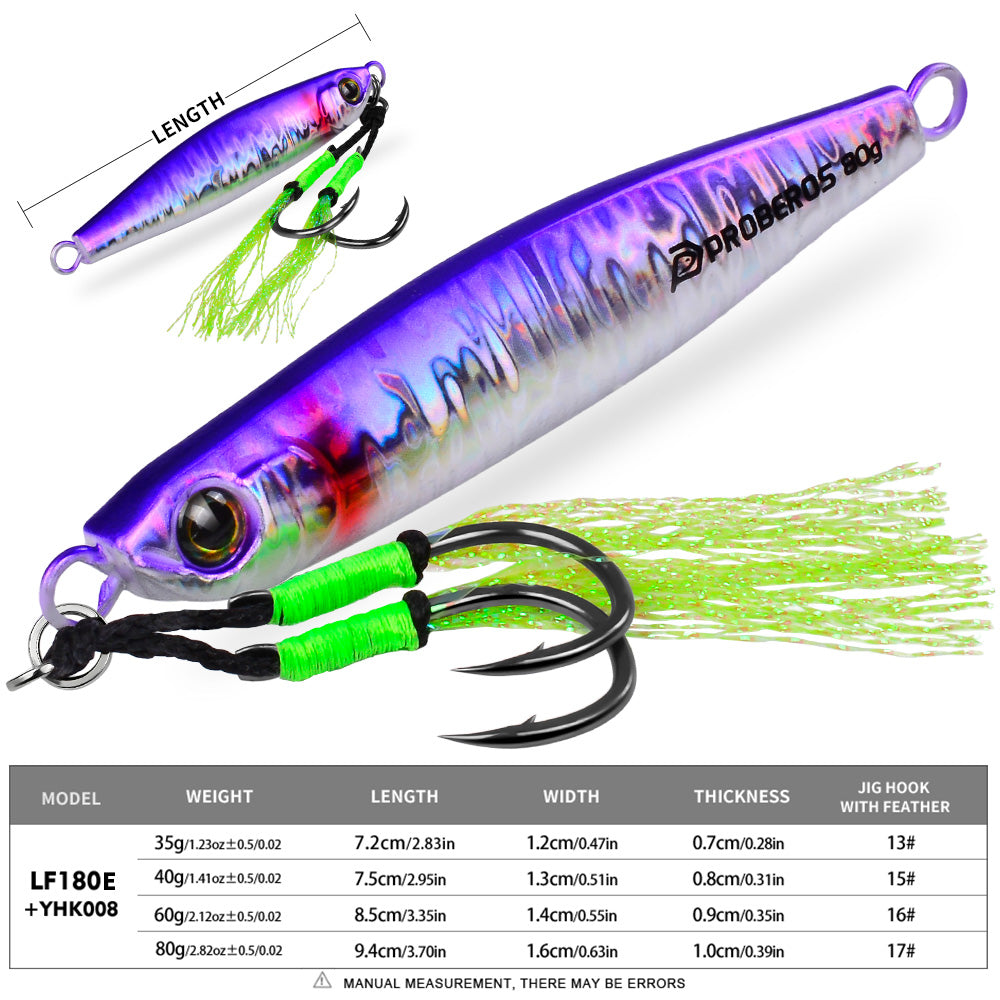 KATYUSHA Metal Jig Lure, 35g-80g, Multi-Color Holographic Fish Design&nbsp;Saltwater Vertical Jigging Bait, Realistic 3D Eye Finish£¨£©