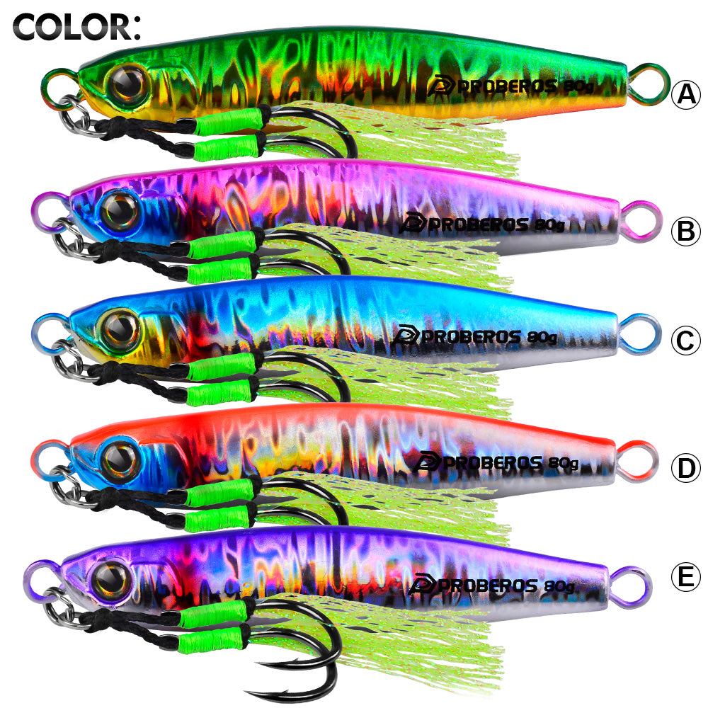 KATYUSHA Metal Jig Lure, 35g-80g, Multi-Color Holographic Fish Design&nbsp;Saltwater Vertical Jigging Bait, Realistic 3D Eye Finish£¨£©