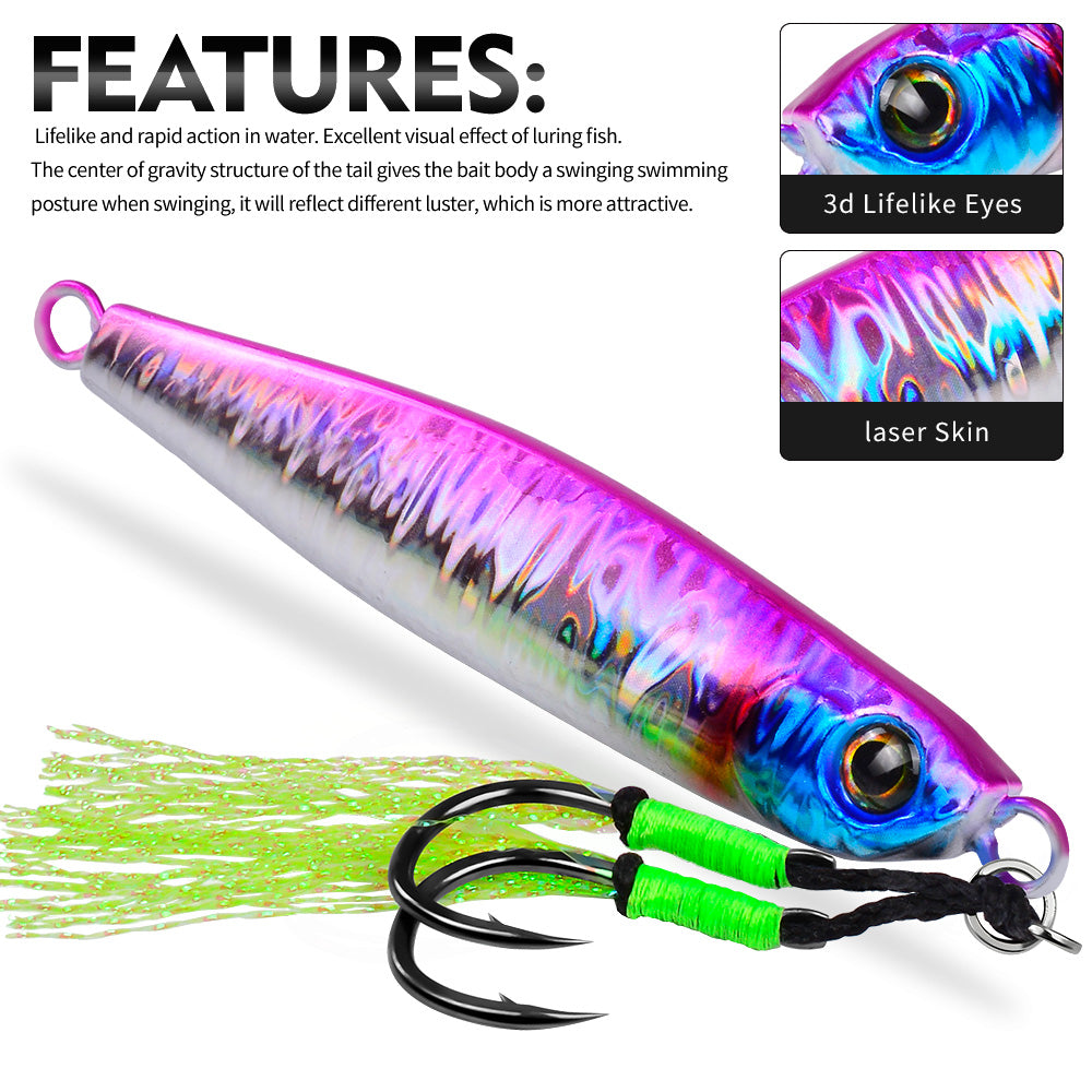 KATYUSHA Metal Jig Lure, 35g-80g, Multi-Color Holographic Fish Design&nbsp;Saltwater Vertical Jigging Bait, Realistic 3D Eye Finish£¨£©