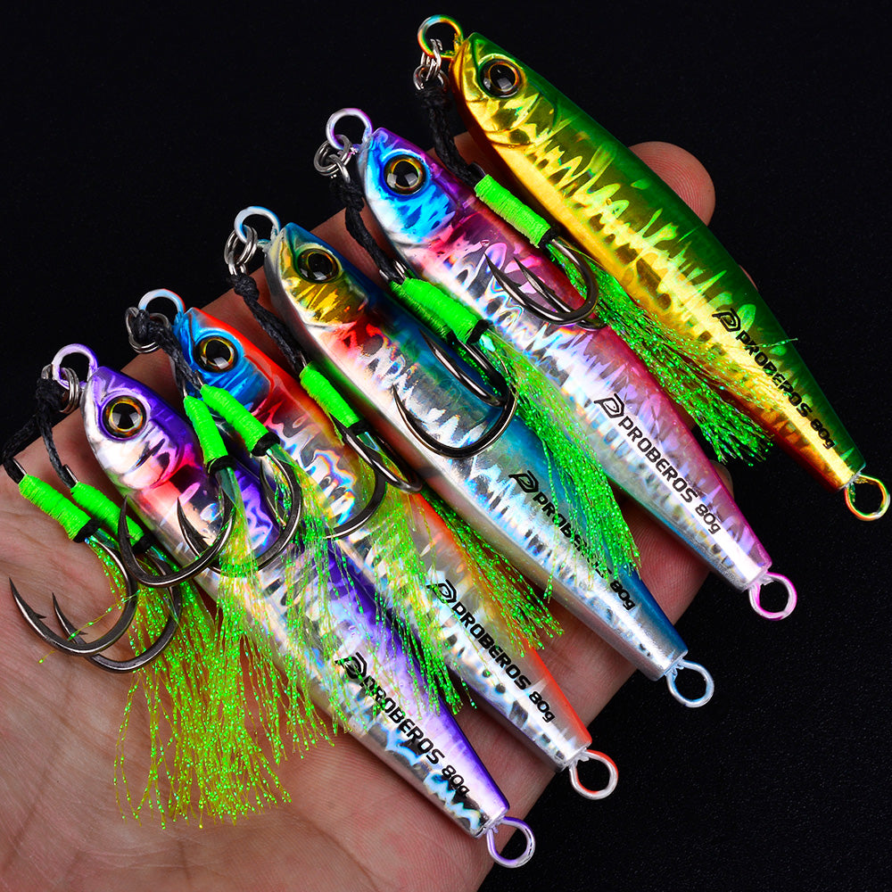 KATYUSHA Metal Jig Lure, 35g-80g, Multi-Color Holographic Fish Design&nbsp;Saltwater Vertical Jigging Bait, Realistic 3D Eye Finish£¨£©