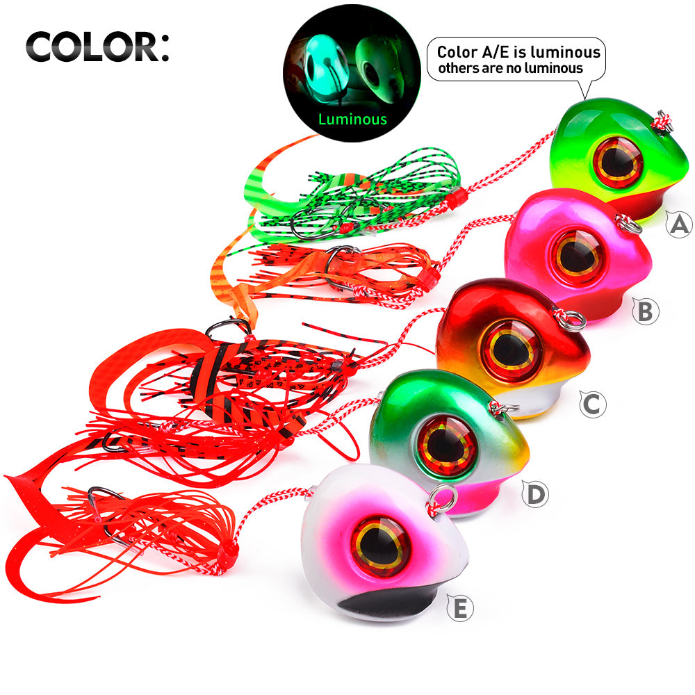 KATYUSHA Tai Rubber Jig Lure, 60g-200g, with Silicone Skirt Saltwater Tairaba Slow Pitch Jigging Bait, Big Eye Design