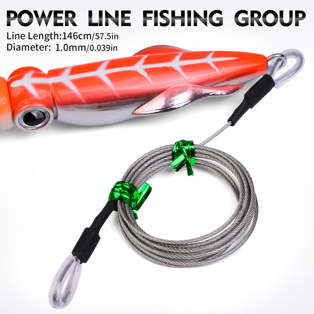 KATYUSHA Squid Lure, 115g-261g, with Wire Leader ; Double Hooks Saltwater Deep-Sea Squid Jigging Bait