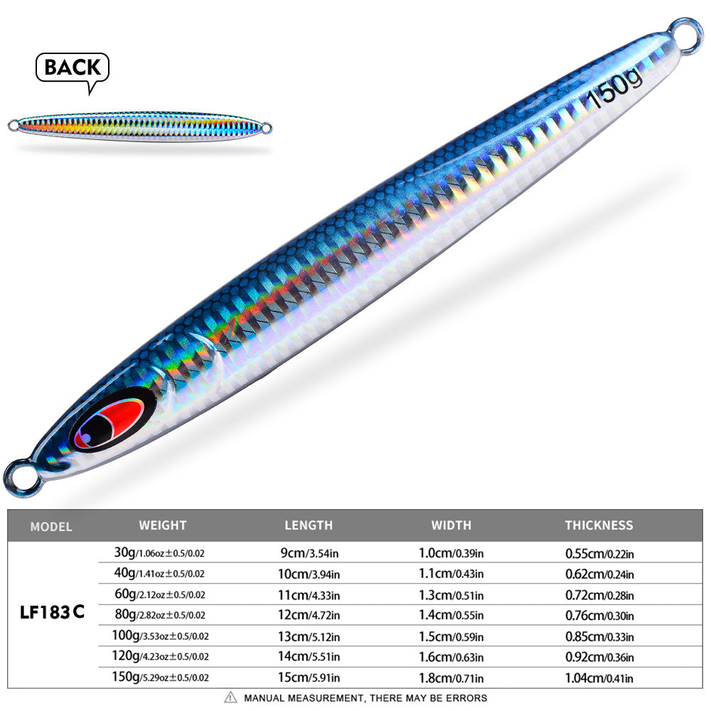 KATYUSHA Metal Jig Lure, 30g-150g, Realistic Fish Scale Design Saltwater Fast Sinking Vertical Jigging Bait