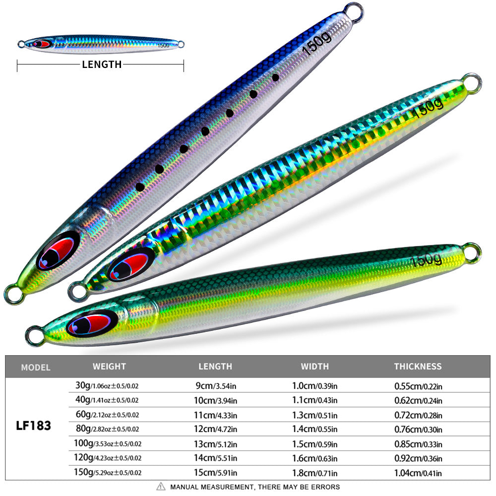KATYUSHA Metal Jig Lure, 30g-150g, Realistic Fish Scale Design Saltwater Fast Sinking Vertical Jigging Bait