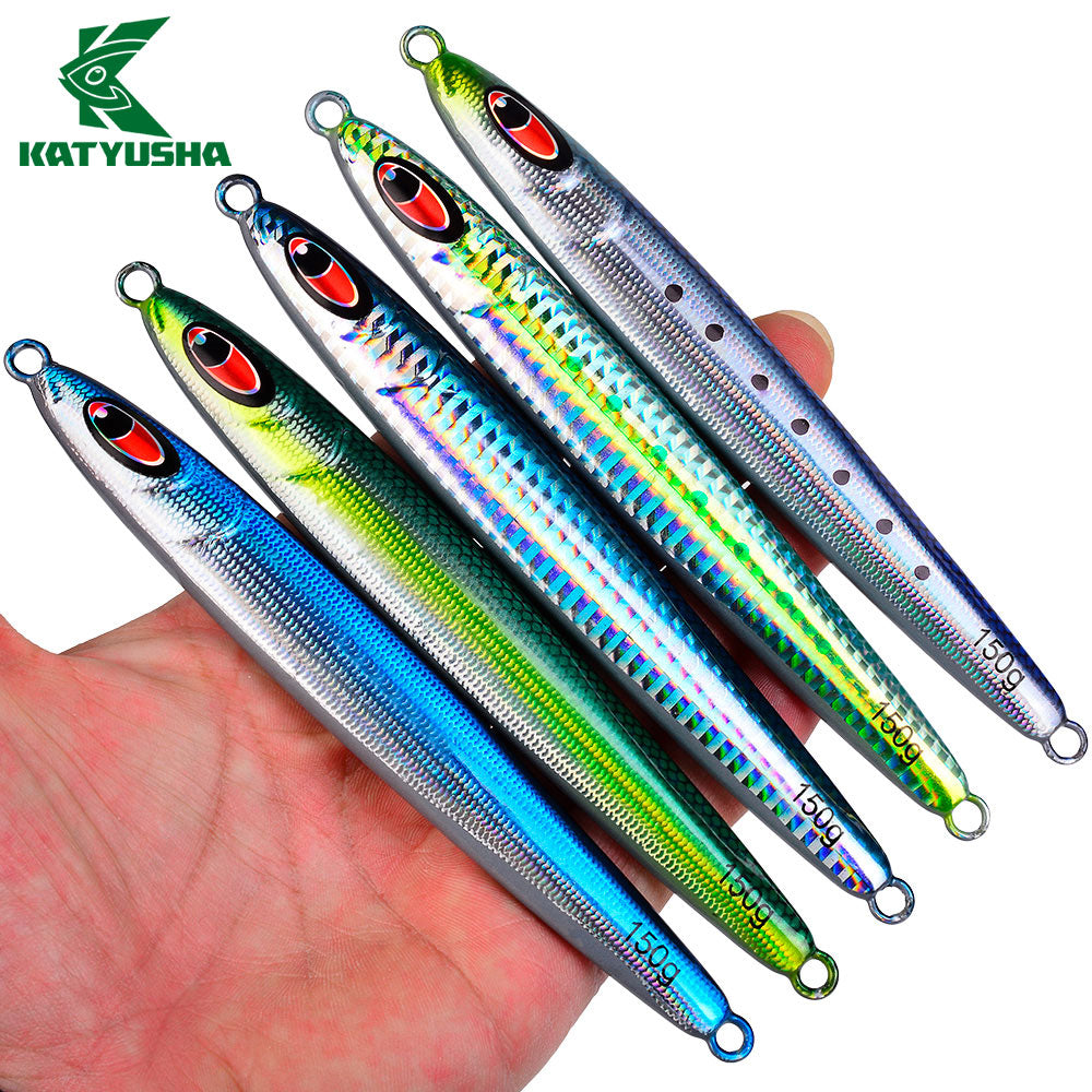 KATYUSHA Metal Jig Lure, 30g-150g, Realistic Fish Scale Design Saltwater Fast Sinking Vertical Jigging Bait