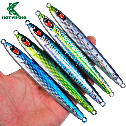 KATUYSHA Metal Jig Lure, 30g-150g, Realistic Fish Scale Design Saltwater Fast Sinking Vertical Jigging Bait
