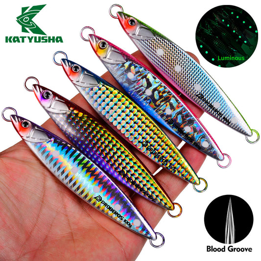 KATUYSHA Metal Jig Lure, 40g-100g, 3D Realistic Fish Design Saltwater Fast Sinking Vertical Jigging Bait