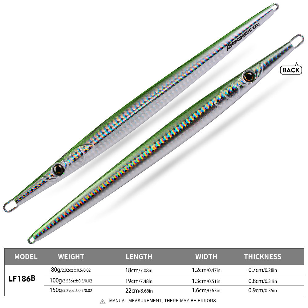 KATYUSHA Ultra-Slim Metal Jig Lure, 80g-150g, Holographic Design Saltwater Fast Sinking Deep-Sea Vertical Jigging Bait