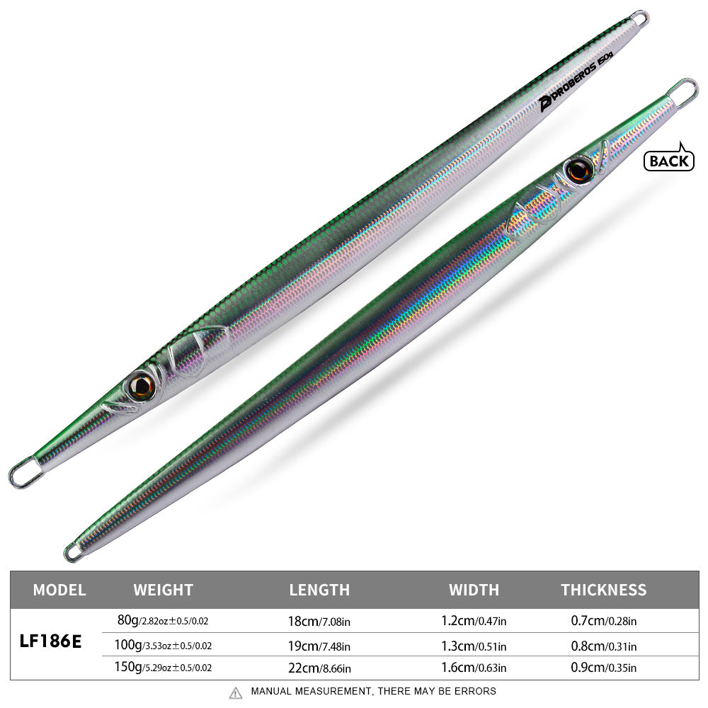 KATYUSHA Ultra-Slim Metal Jig Lure, 80g-150g, Holographic Design Saltwater Fast Sinking Deep-Sea Vertical Jigging Bait