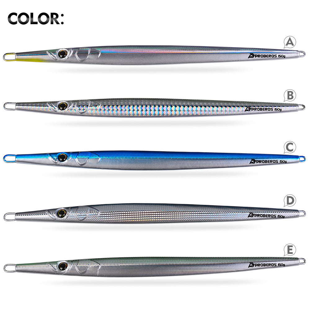 KATYUSHA Ultra-Slim Metal Jig Lure, 80g-150g, Holographic Design Saltwater Fast Sinking Deep-Sea Vertical Jigging Bait