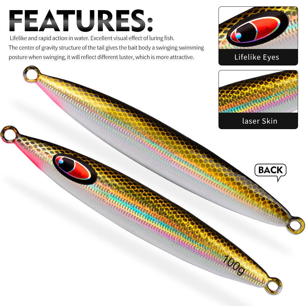 KATYUSHA Metal Jig Lure, 20g-100g, Realistic Scale Design Offshore Fishing Jig
