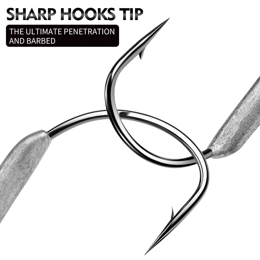 PROBEROS Weighted Swimbait Jig Hooks QBG001, 6/0#-10/0# Offset Weedless Hooks with Spring Twist Lock