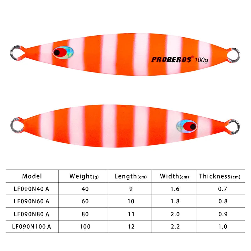 KATUYSHA 40g-60g-80g-100gGlowing Sea Fishing Lure Long Throw Metal Lure Boat Fishing Bait Seawater Jigging Lure