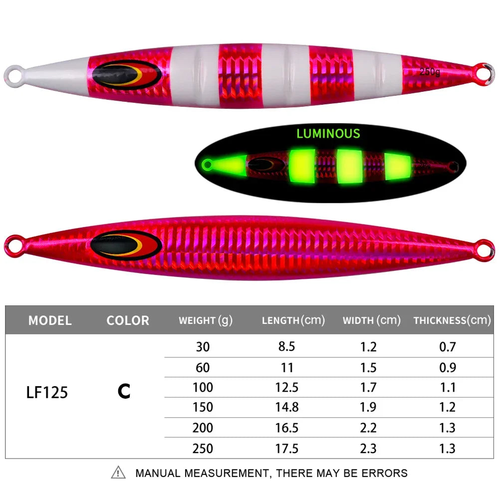 KATUYSHA 1PCS Slow Cast Jigging Bait 30-60-100-150-200-250g Metal Jigs Fishing Lures Artificial Hard Wobbler Bass Fishing Tackle