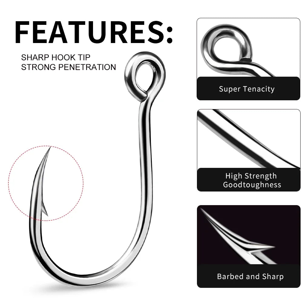 KATUYSHA Wholesale Jig Fishing Hooks - High Carbon Steel Barbed with Quick-Release Bait Clip
