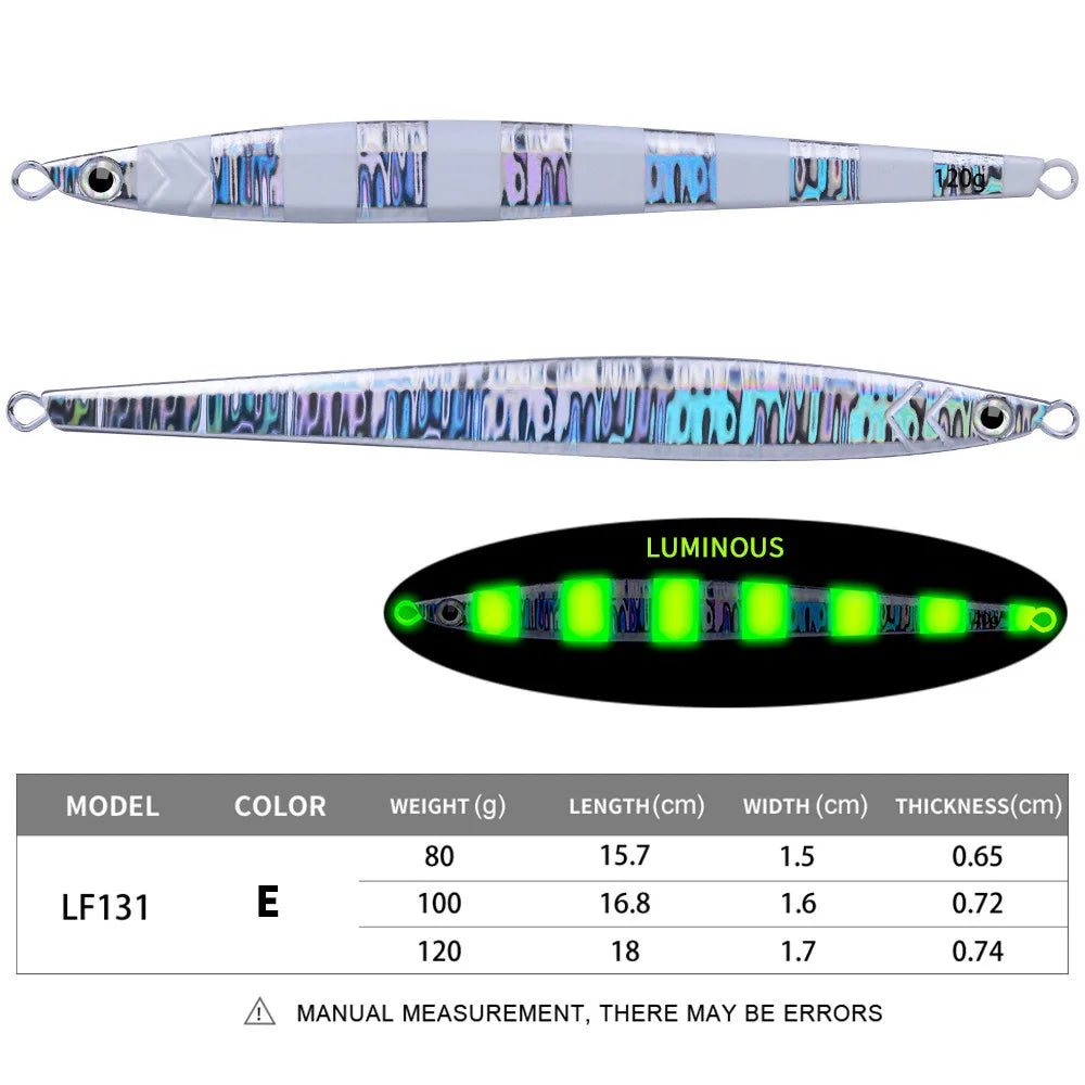 KATUYSHA  1PC Drag Metal Jig Spoon 80g-100g-120g Trolling Jigging Fish Sea Bass Hard Bait Fast Sinking Fishing Lure WobblerLure
