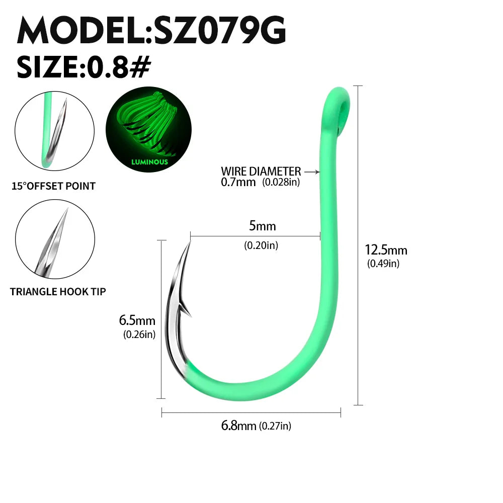 KATUYSHA Coral Reef Jig Fishing Hook - High Carbon Steel Barbed with Abrasion-Resistant Tip